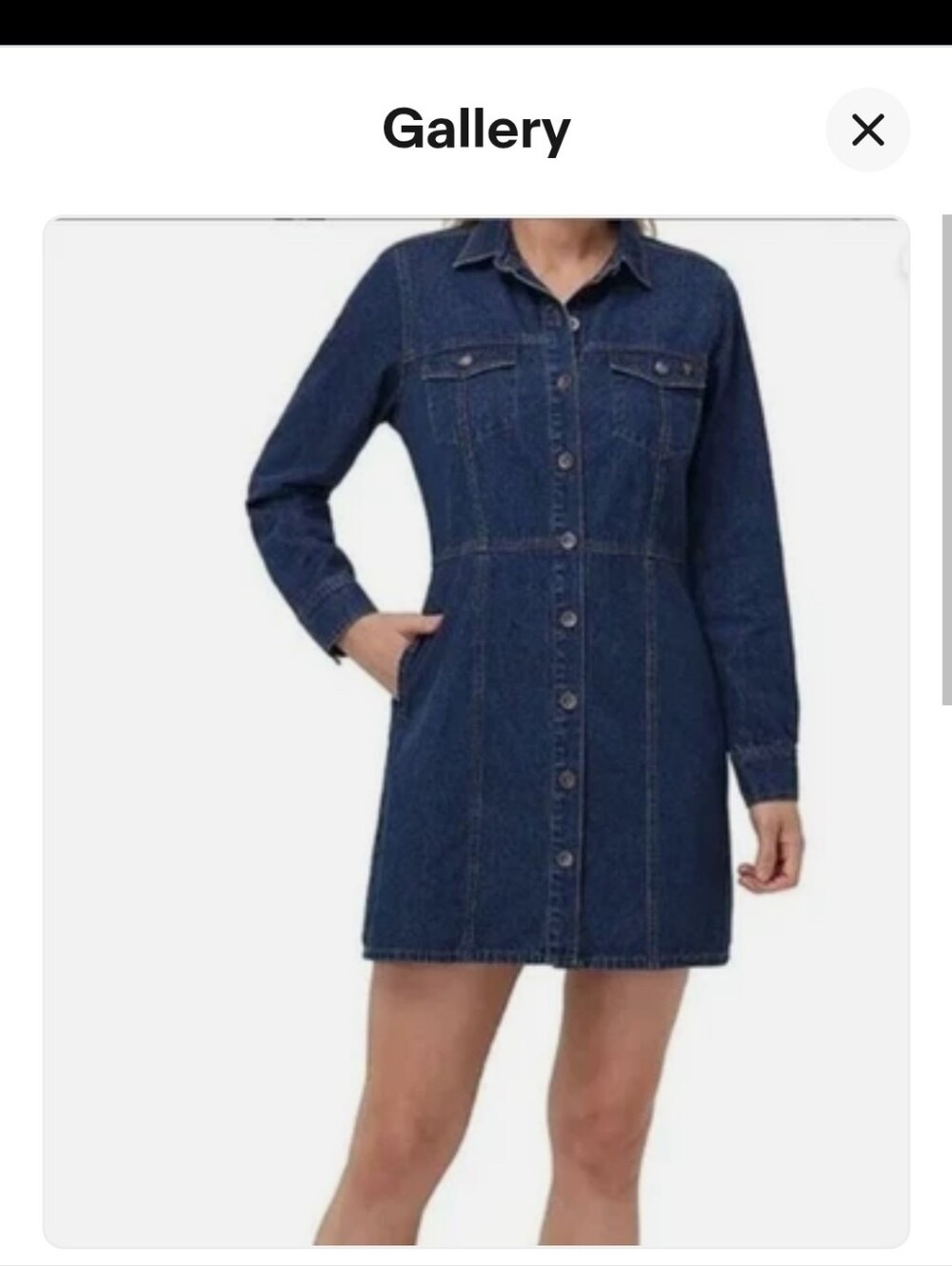Frye Dark Blue Denim Midi Shirt Dress
